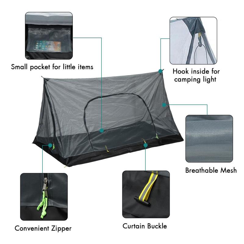 Cheap Goat Tents New Camping Mosquito Net Tent with Bottom Single Door Outdoor Camping Rest Tent Keep Insect Away Backpacking Bed Travel Any Pole   